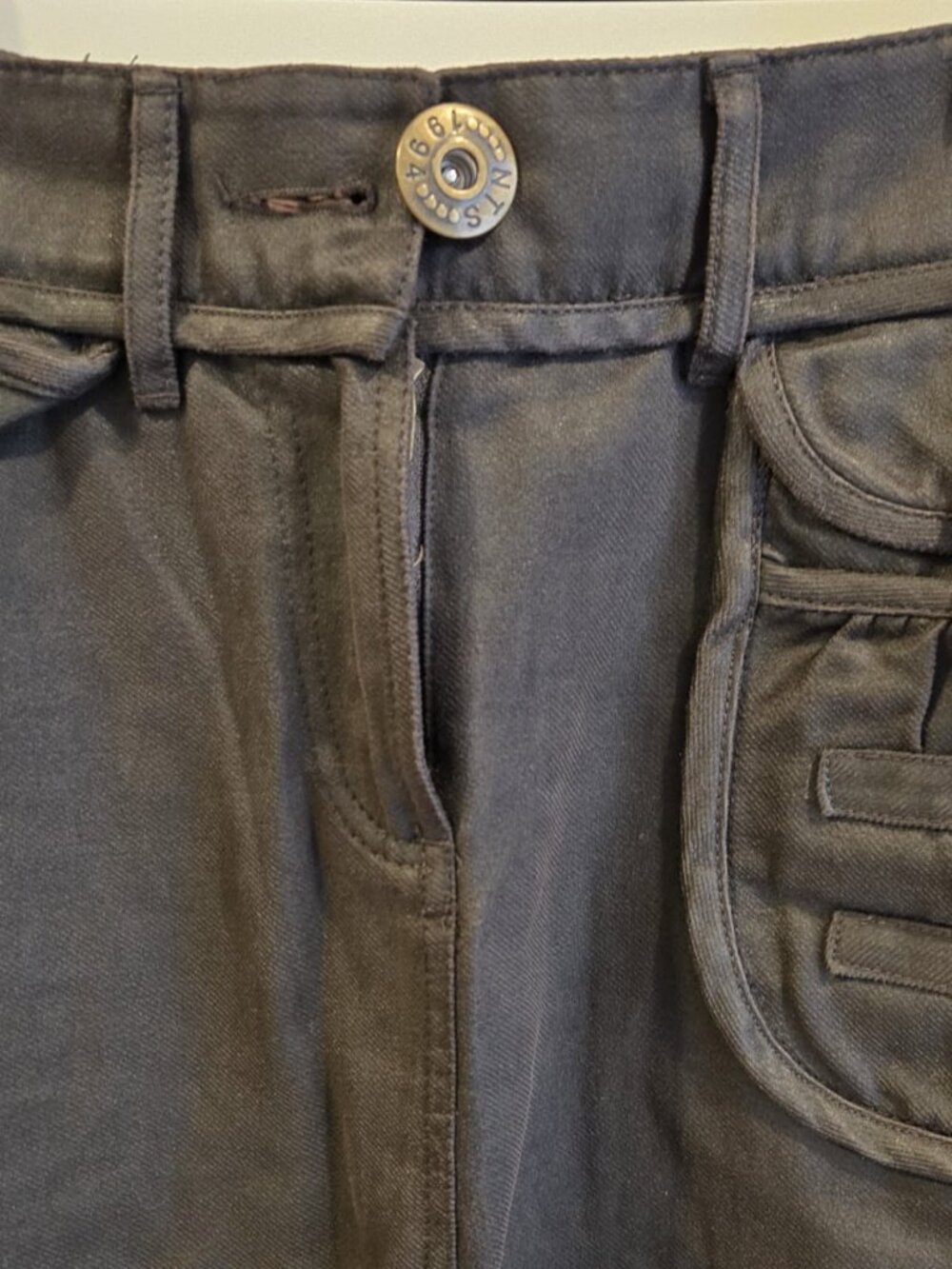 Not the Same Waxed Cotton Utility Skirt Brown EU 46 - Picture 8 of 11